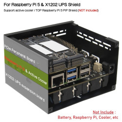 SUPTRONICS X1202 UPS Shield 5.1V 5A 4-Cells 18650 Batt Holder with METAL CASE for Raspberry Pi 5